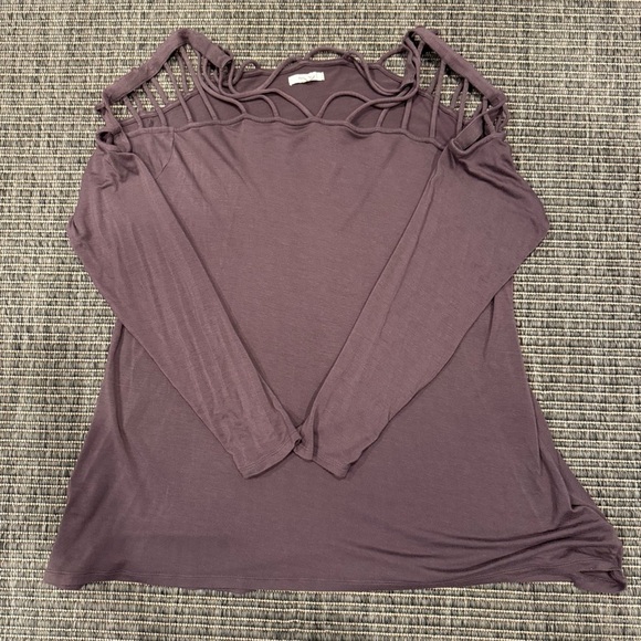 Maurices Tops - Maurices Purple Cut Out Blouse Long Sleeve